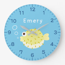 Reloj de pared personalizado de pez globo lindo pa