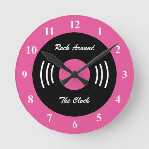 Reloj de pared personalizado de rock and roll