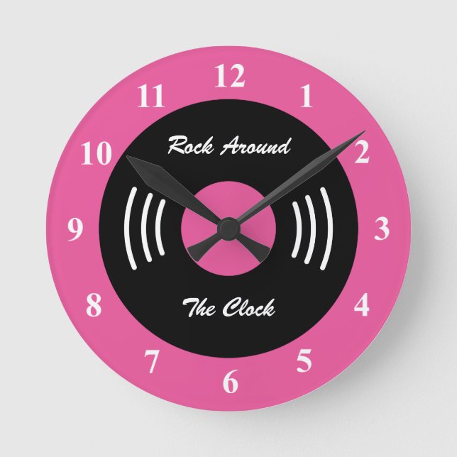 Reloj de pared personalizado de rock and roll (Anverso)