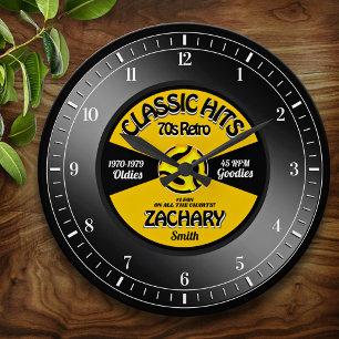 Reloj de pared personalizado de vinilo retro de 45