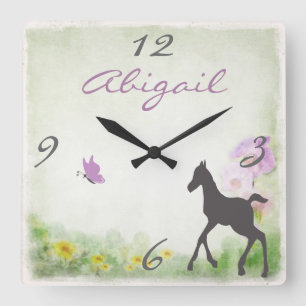 Reloj de pared personalizado del caballo del potro