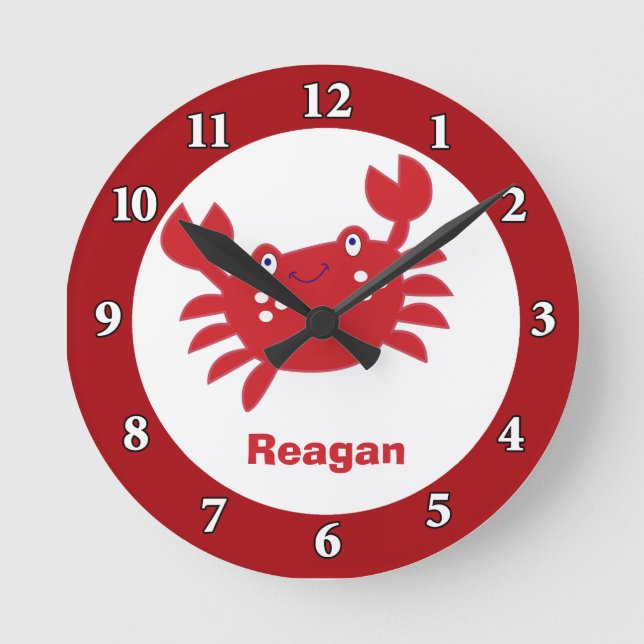 Reloj de pared personalizado del cangrejo rojo (bo (Anverso)