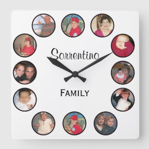 Reloj de pared personalizado del cuadrado de la