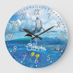 Reloj de pared personalizado del delfín