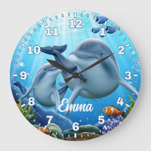 Reloj de pared personalizado del delfín