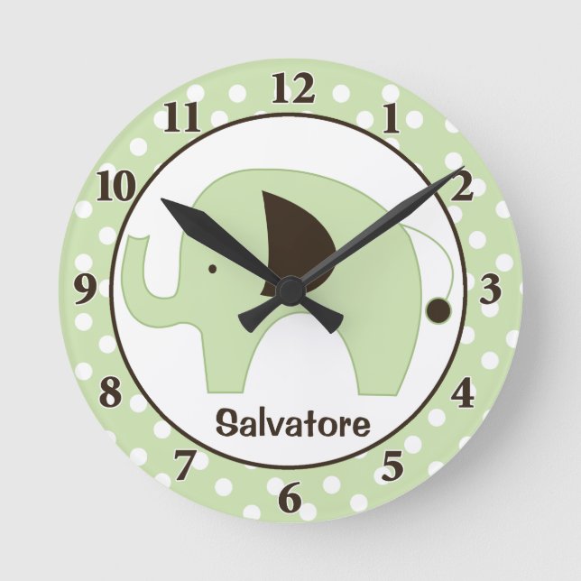 Reloj de pared personalizado del Elefante de Dotti (Anverso)
