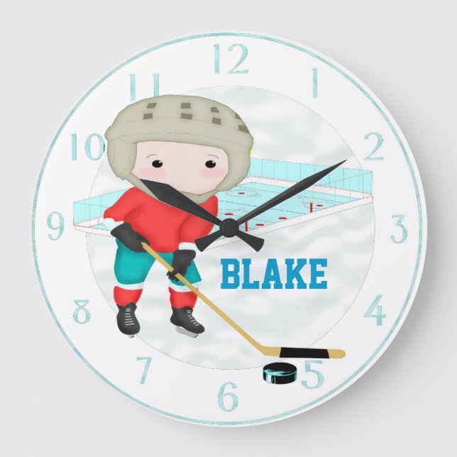 Reloj de pared personalizado del hockey sobre (Anverso)
