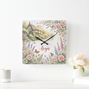 Reloj de pared personalizado Fantasía de jardín de
