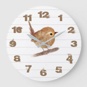 Reloj de pared personalizado pájaro rústico del