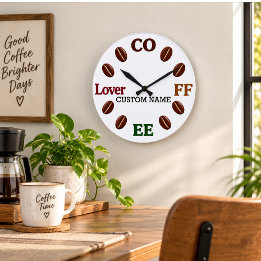Reloj de pared personalizado para amantes del café