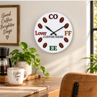 Reloj de pared personalizado para amantes del café