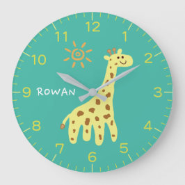 Reloj de pared personalizado para niños Jirafa y S