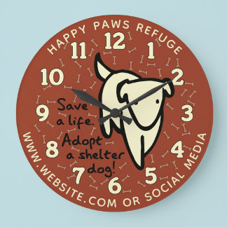 Reloj de pared personalizado para refugio de perro