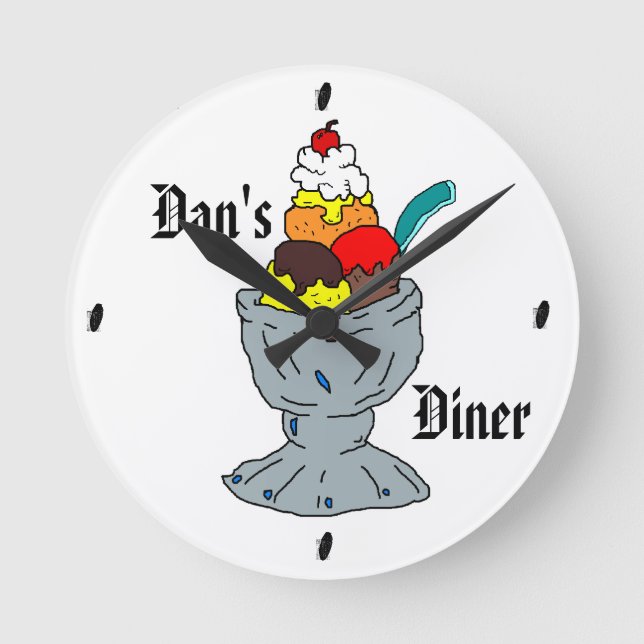 reloj de pared personalizado redondo del helado de (Anverso)