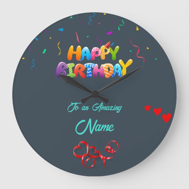 Reloj de pared personalizado: regalo de cumpleaños (Anverso)