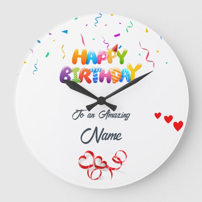 Reloj de pared personalizado: regalo de cumpleaños (Anverso)