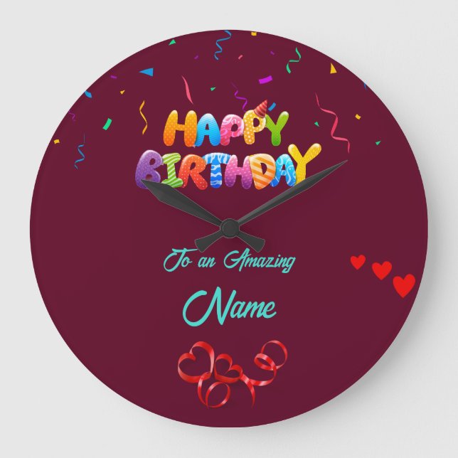 Reloj de pared personalizado: regalo de cumpleaños (Anverso)