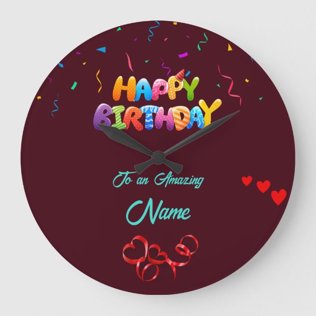 Reloj de pared personalizado: regalo de cumpleaños (Anverso)