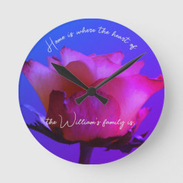 Reloj de pared personalizado rosa rosa