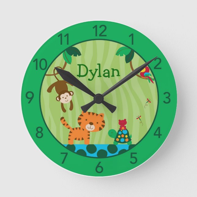 Reloj de pared personalizado selva del cuarto de (Anverso)