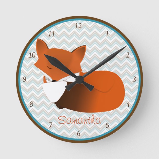 Reloj de pared personalizado Sleepy Fox (Anverso)
