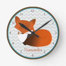 Reloj de pared personalizado Sleepy Fox