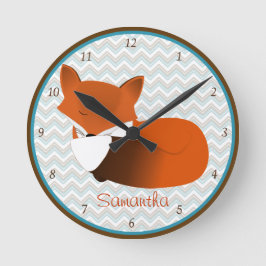 Reloj de pared personalizado Sleepy Fox