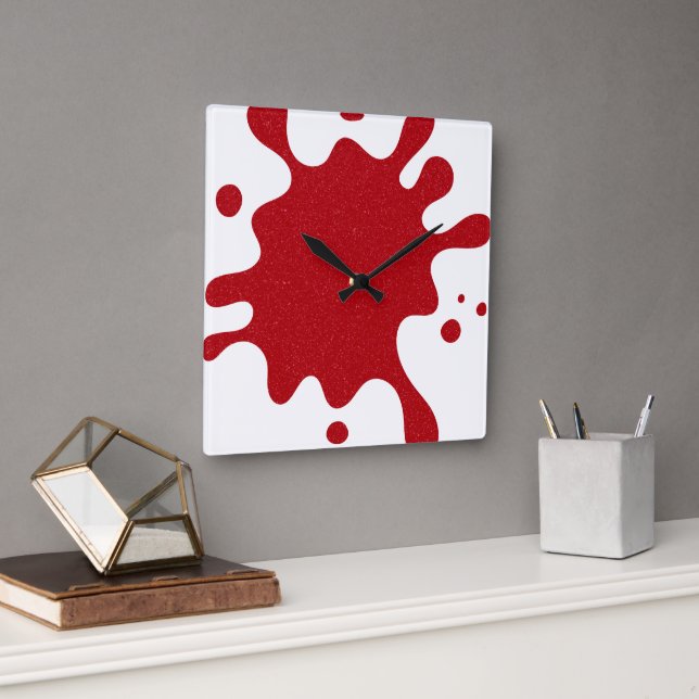 Reloj de pared personalizado tomate rojo Splash Bl (Oficina)
