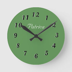 Reloj de pared personalizado verde y blanco