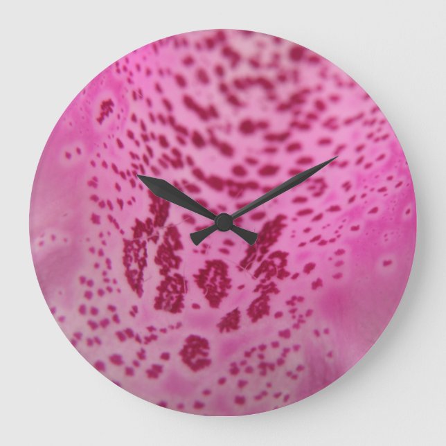 Reloj de pared petonal rosado Foxglove (Anverso)
