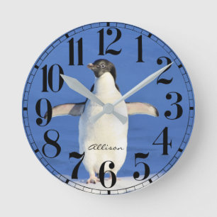 Reloj de pared pingüino personalizado
