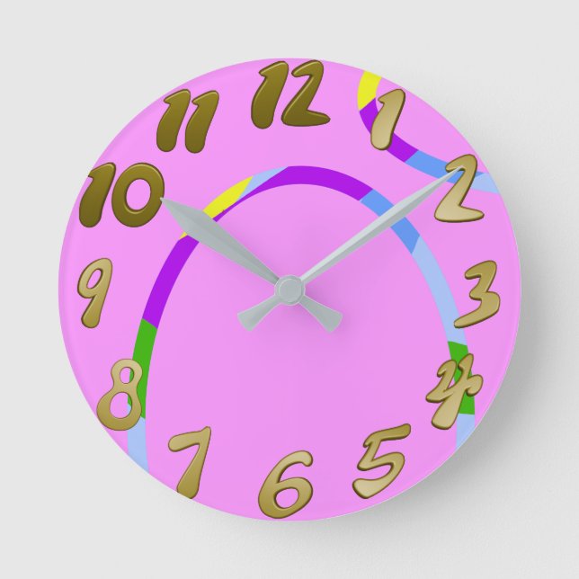Reloj de pared Pink Loops (Anverso)