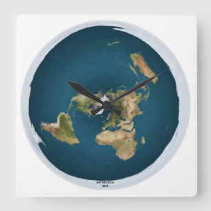 Reloj de pared plano del cuadrado de la tierra