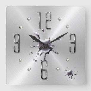 reloj de pared plateado
