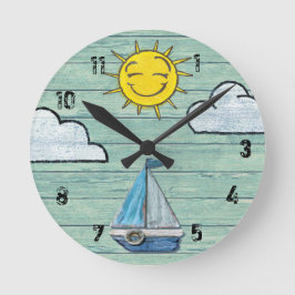 Reloj de pared Playa de Driftwood + números.Jade M