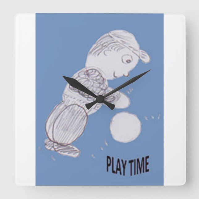 Reloj de pared Playtime Square (Anverso)