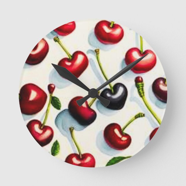 Reloj de pared pop de cereza (Anverso)