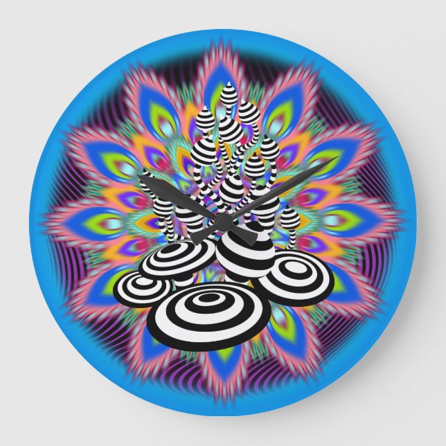 Reloj de pared psicodélico del diseño de las setas (Anverso)
