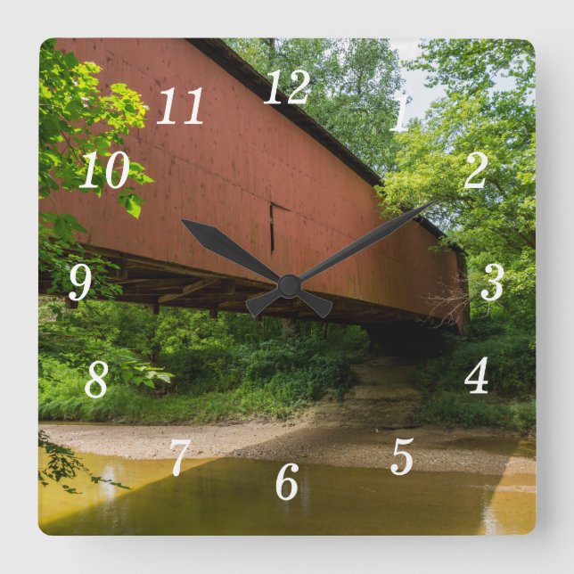 Reloj de pared puente cubierto Wilkens Mill (Anverso)