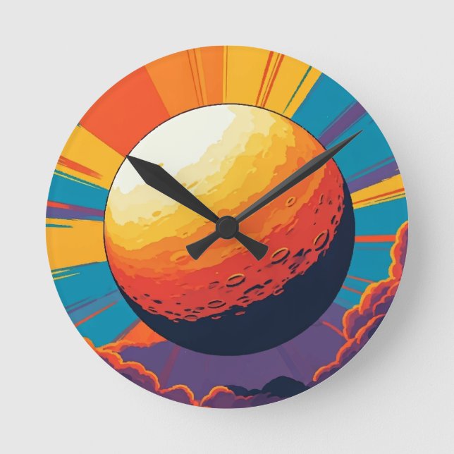 Reloj de pared puesta de sol celestial (Anverso)