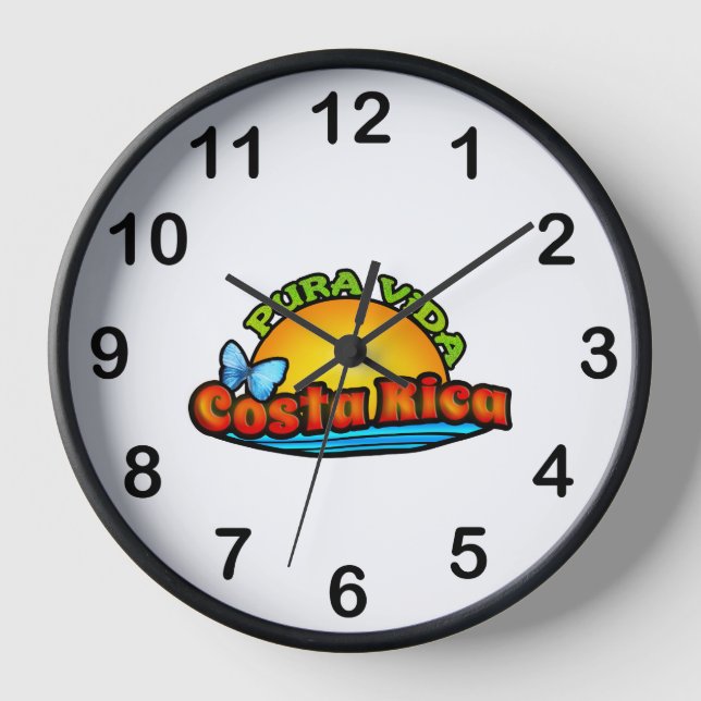 Reloj De Pared Pura vida Costa Rica (Anverso)