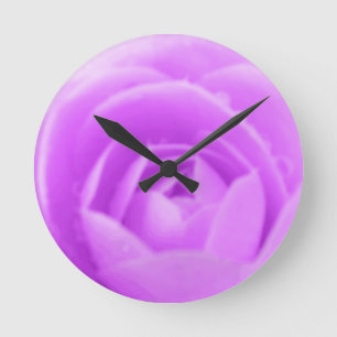Reloj de pared púrpura de Camellia