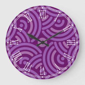 Reloj de pared púrpura de entrelazado circular