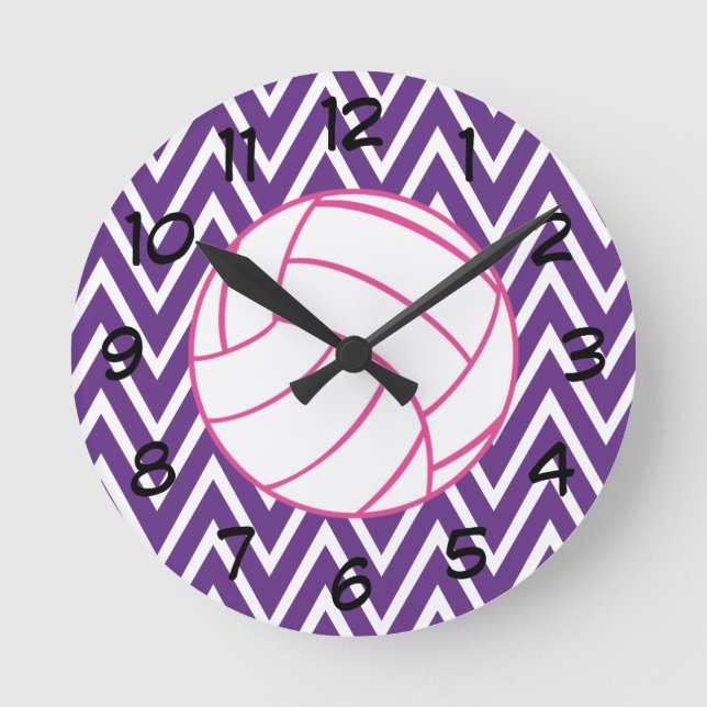 Reloj de pared púrpura del zigzag de Chevron del (Anverso)