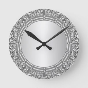 Reloj de pared Purpurina plateado