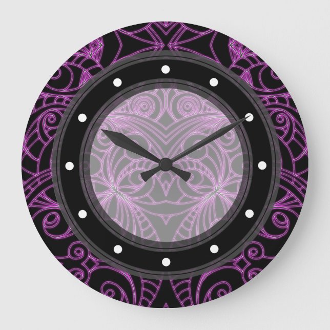 Reloj de pared que dibuja el extracto floral (Anverso)