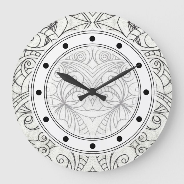 Reloj de pared que dibuja el extracto floral (Anverso)