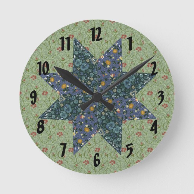 Reloj de pared Quilt Star (Anverso)