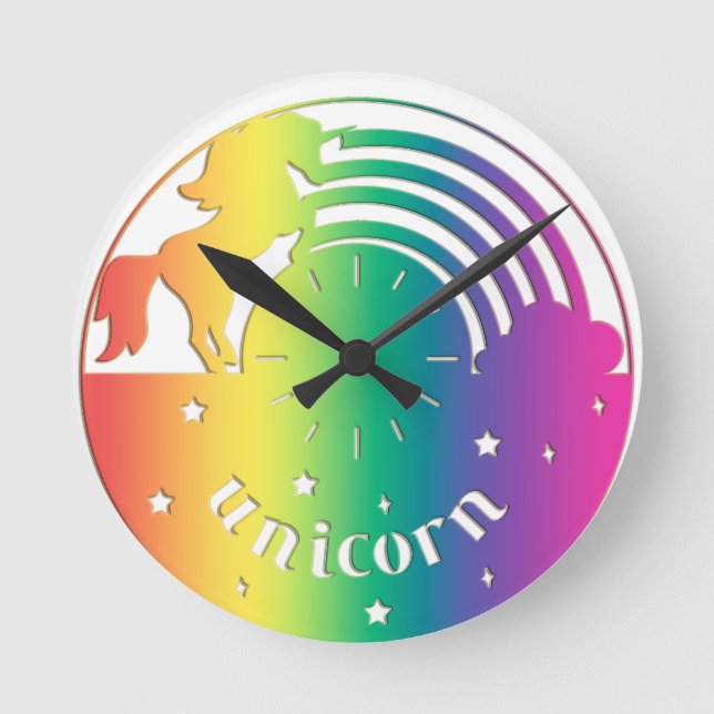 Reloj de pared Rainbow Unicorn (Anverso)