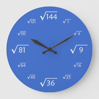 Reloj de pared raíz cuadrado (azul/blanco)